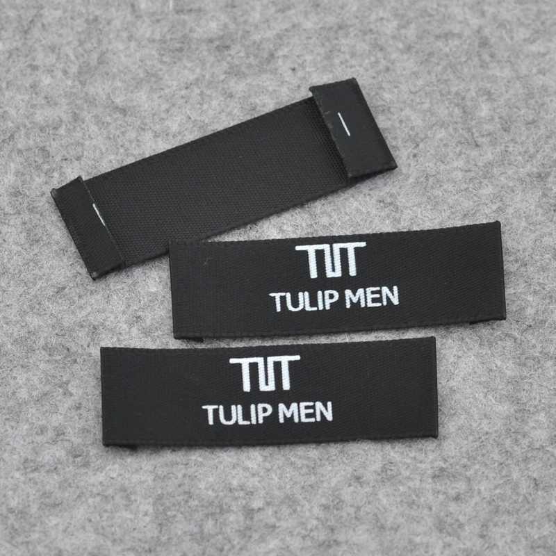 1000pcs/lot customized design polyester satin garment labels/clothing labels/silk screen printed label tag one color PL-001-1