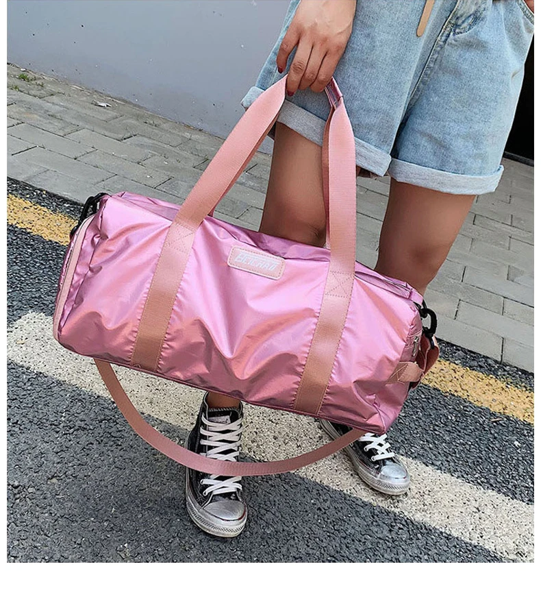 Лазерная фитнес красочные дорожные сумки Женская спортивная сумка женская переноска багаж Легкая Сумка водонепроницаемая тренировочная