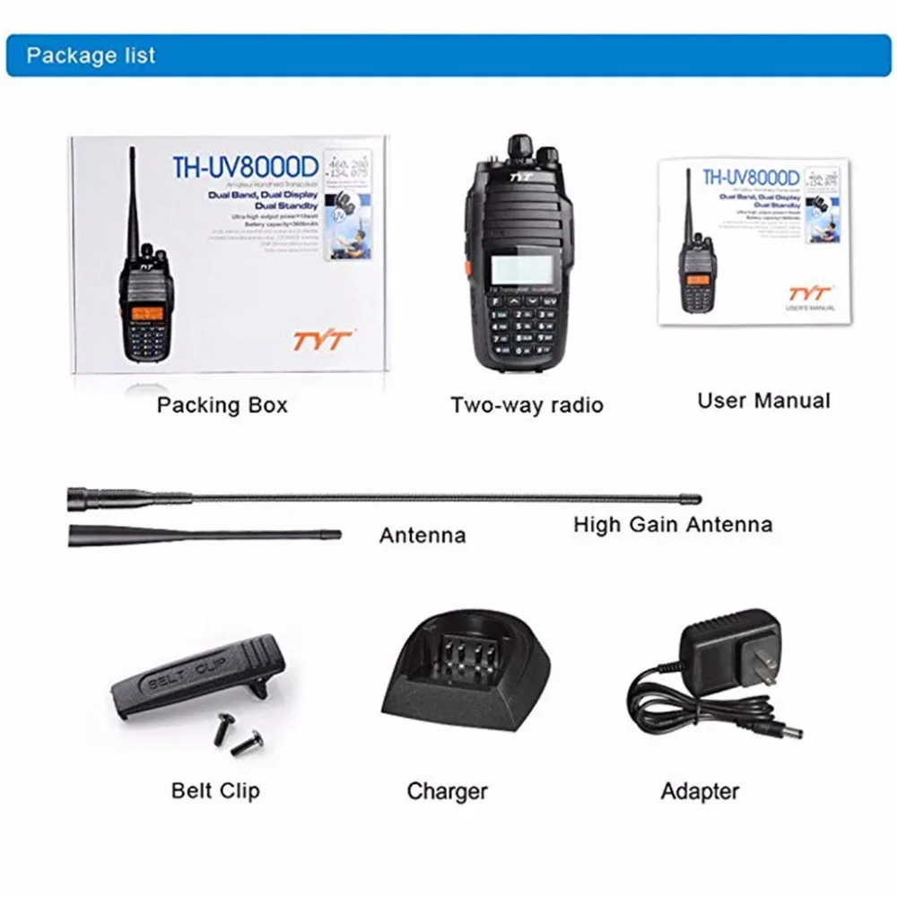 Обновленная версия оригинальная Tytera 10 Вт tyt th uv8000d для VHF UHF двухдиапазонный