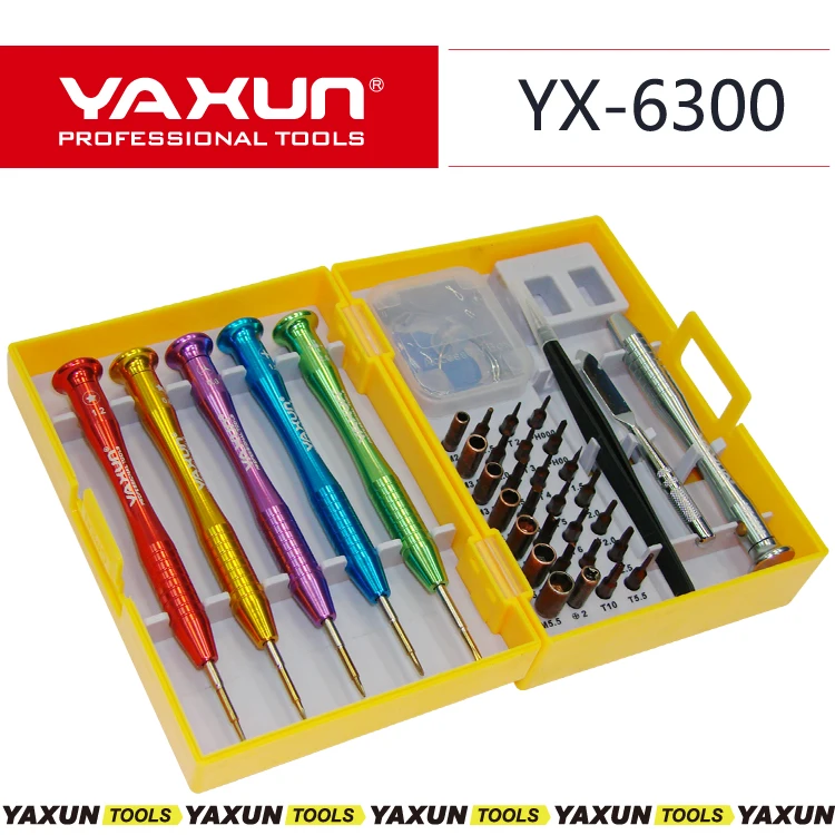 

2018 new YAXUN YX6300 complete screwdriver set Best quality mobile repair tool set for 7g/8g /iphoneX /laptop/Huawei/Samsung...