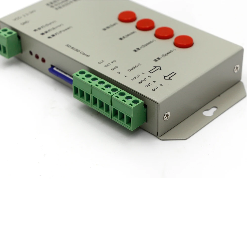 T1000S пиксели DMX 512 контроллер 256 sd карта WS2801 WS2811 WS2812B LPD6803 СВЕТОДИОДНАЯ лента DC5V 24V T