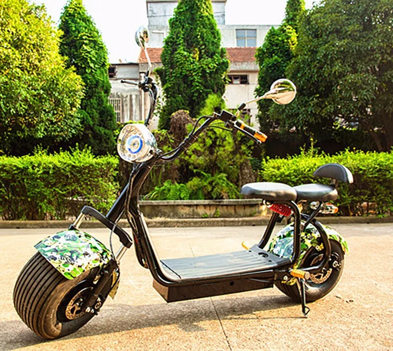 Excellent Adults electric scooter Citycoco 2 Wheel Lithium 60V Front Rear Shock Absorption Double Seat Motorcycle 1000W 9.5 Inch Citycoco 5