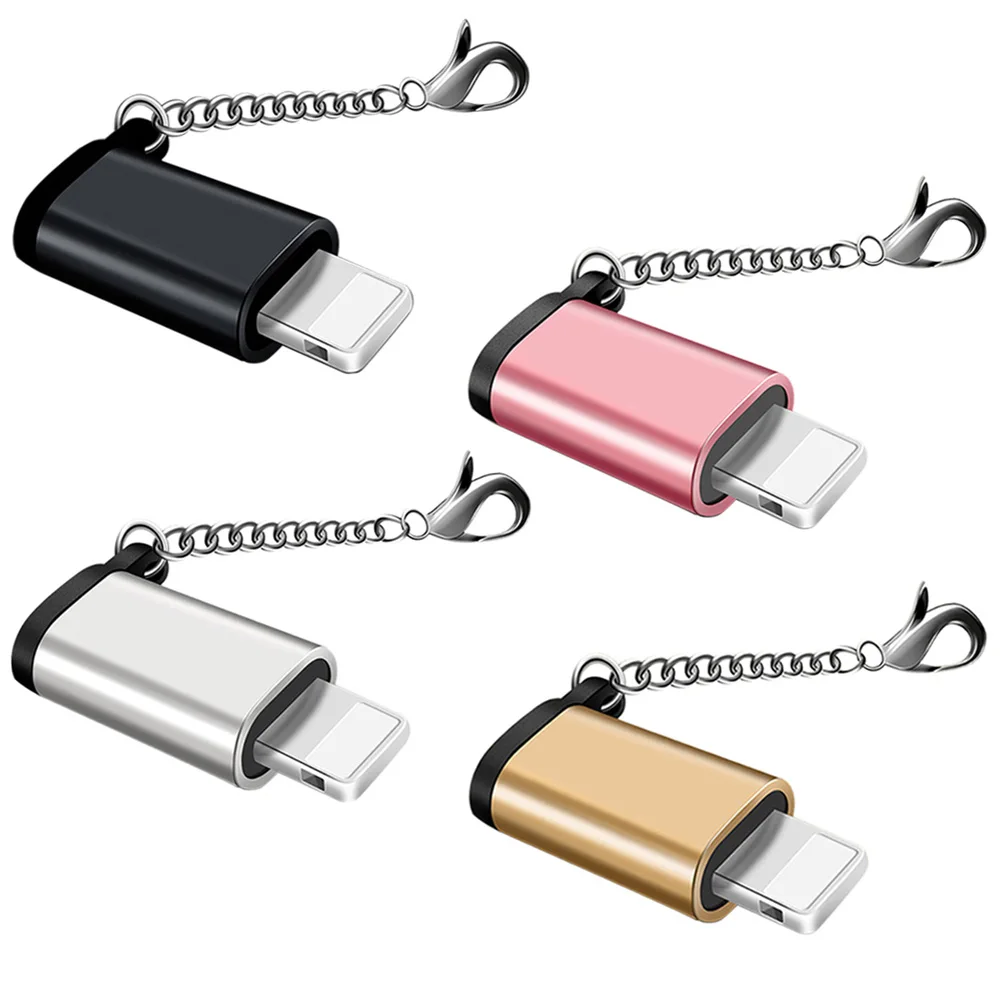 Адаптер Micro USB для освещения OTG с брелоком Apple iphone X 7 8 6 Plus XS MAX XR Mini Sync Data Charging