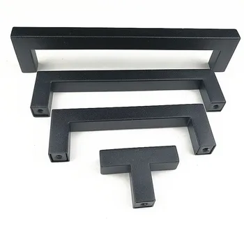 1212mm Square Bar Stainless Steel brushed black mirror door handle Kitchen Door Cabinet Handle Pull Knob 224