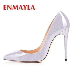 ENMAYLA/повседневная женская обувь из искусственной кожи на тонком каблуке с острым носком без шнуровки, женская обувь на высоком каблуке
