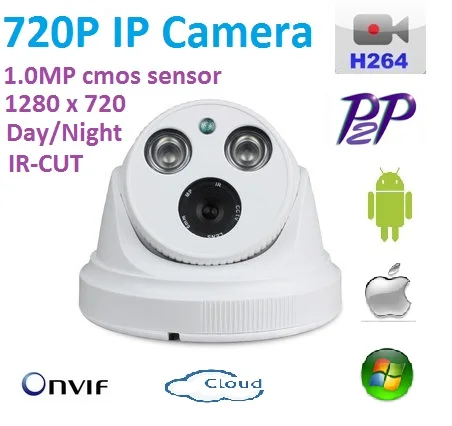 

New type 1280*720P 1.0MP Mini Dome 720P IP Camera ONVIF H.264 P2P Indoor network camera IR CUT Night Vision Easy Plug and Play,