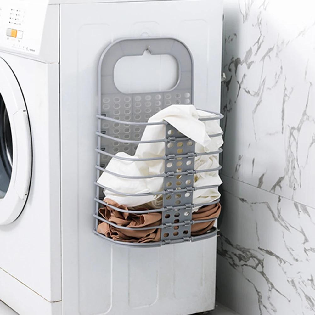 الحائط المحمولة البلاستيك الجوف سلة الغسيل القابلة للطي الترابية الملابس أشتات اللعب تخزين دلو المنزل حامل مُنظِم