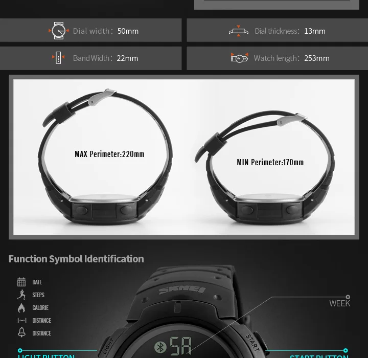 Skmei masculino relógio inteligente topbrand moda esporte