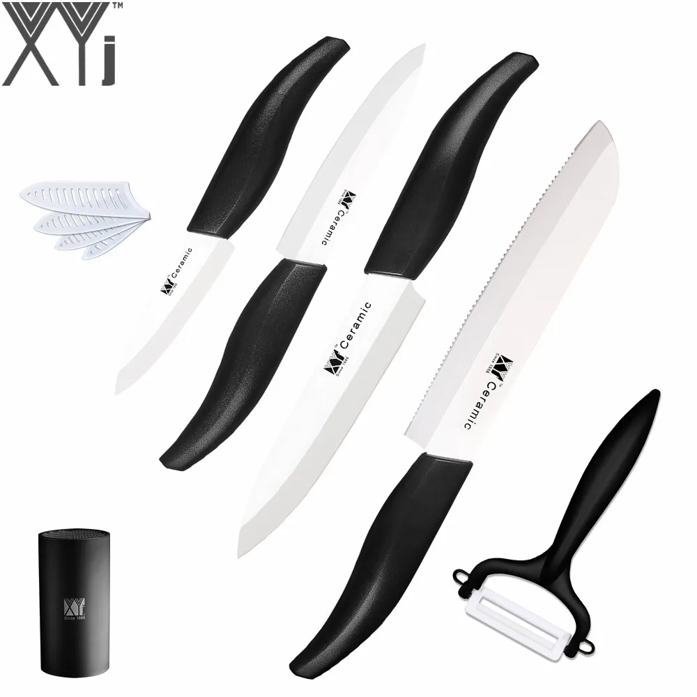 XYj Brand White Blade Kitchen Knives Set Ceramic Knife For 3, 4, 5, 6