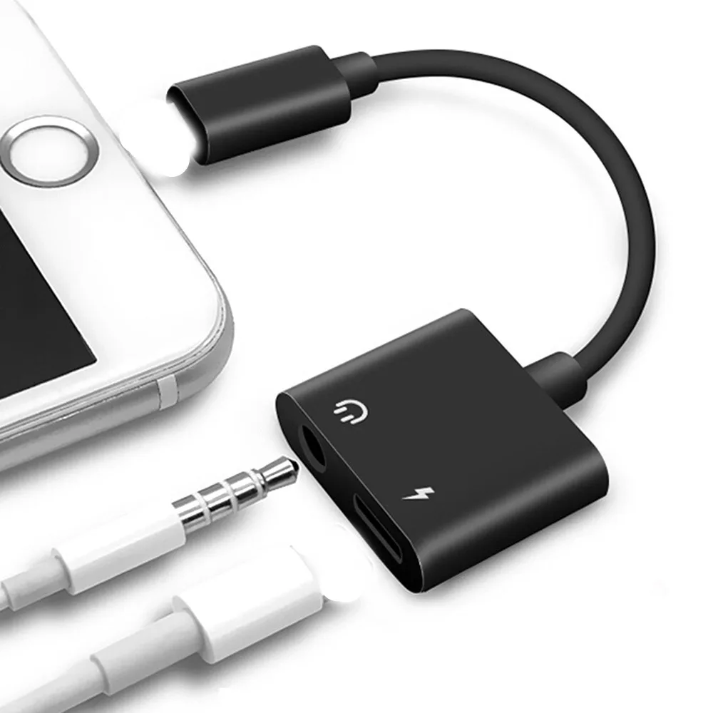 Для iPhone сплиттер Adaptador 2 в 1 аудио адаптер IOS 13 12 для lightning до 3,5 ММ Наушники разъем Aux зарядный кабель