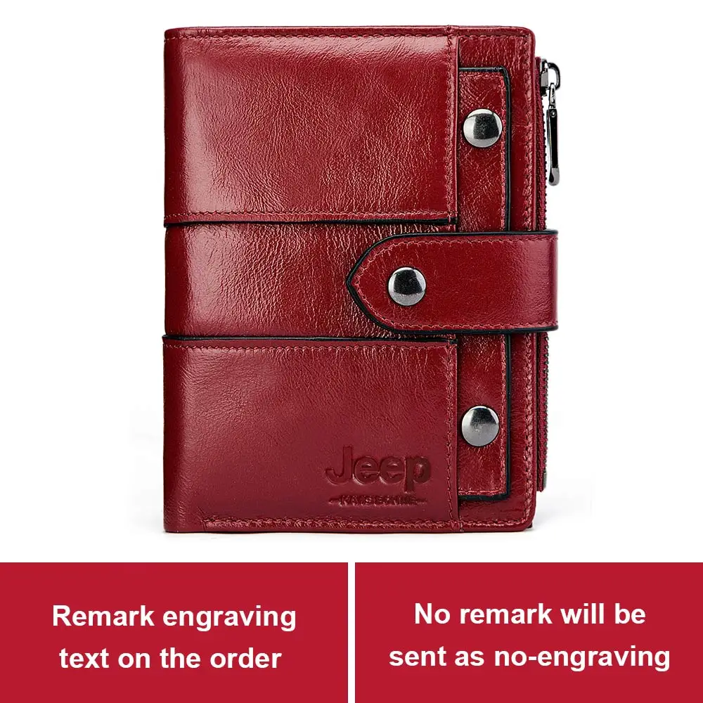 Free Engraving Genuine Leather Women Wallet Coin Purse Small Card Holder Slim PORTFOLIO Portomonee Hasp Girl Lady Pocket - Цвет: Red