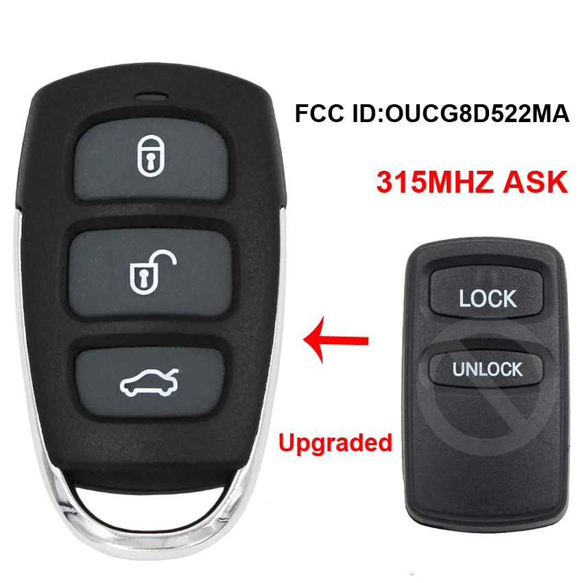 Remote Car Key Upgraded Fob 315MHz ASK FCC ID: OUCG8D522MA for Mitsubishi Triton MK Series 2002 2003 2004 2055 2006 | Автомобили и