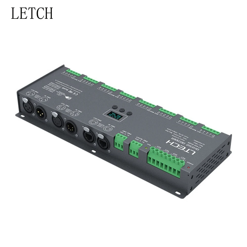 

LTECH 32-Channel LED DMX Decoder LT-932-OLED 32-Channel LED DMX Decoder Controller Input Voltage DC12V - 24V