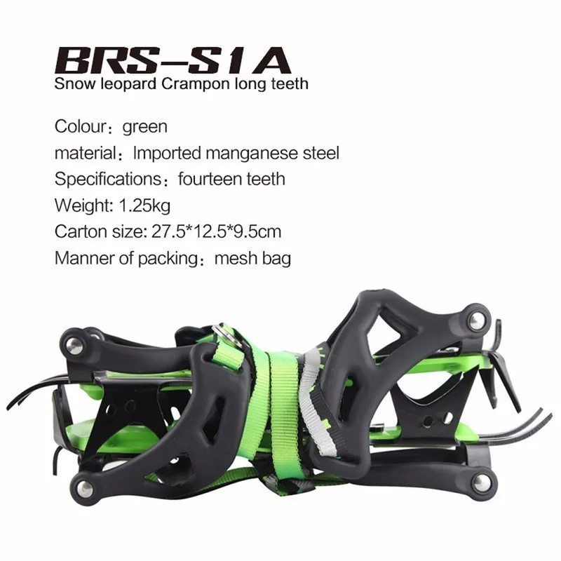 Dispositivo de Tração Picos de Botas de Neve Sapatos de Caminhada Slip com 14 Chuteiras Crampons Gelo Neve Grips Anti Escalada Caminhadas Gelo Pesca 4 Acessórios para escalada