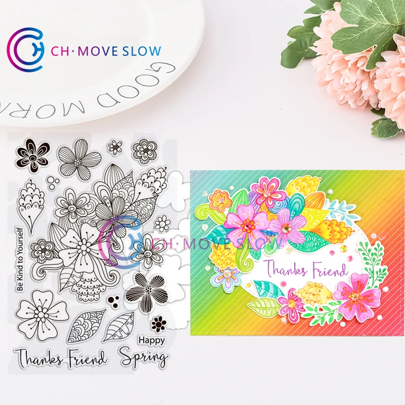 

CH SPRING FLOWER BURST Metal Cutting Dies and stamps DIY Scrapbooking Card Stencil Paper Craft Wedding Decor