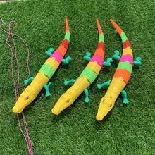 Музыка крокодил тяга крокодил Электрический крокодил пластиковый бой Звук мигающий свет коллекция вращается образовательный