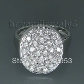 

Vintage 14Kt White Gold Natural Engagement Wedding Ring SR326A