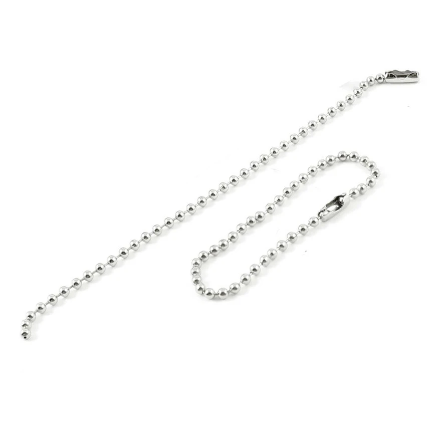 

100 Pieces Nail File Label Tag Key Keychain Bead Ball Chain 15cm Long