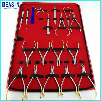 Best 18pcs Good Quality Dental Orthodontics Instruments Set Ring Retractable Bracket Locator Subalong Pliers