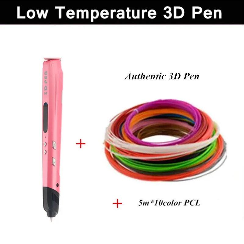 

3 Colors 3D Painting Pen 3 D Pens With 10 Color 1.75mm PCL(Total 50 Meter) Best Gift For Kids Design Child's Birthday Gift