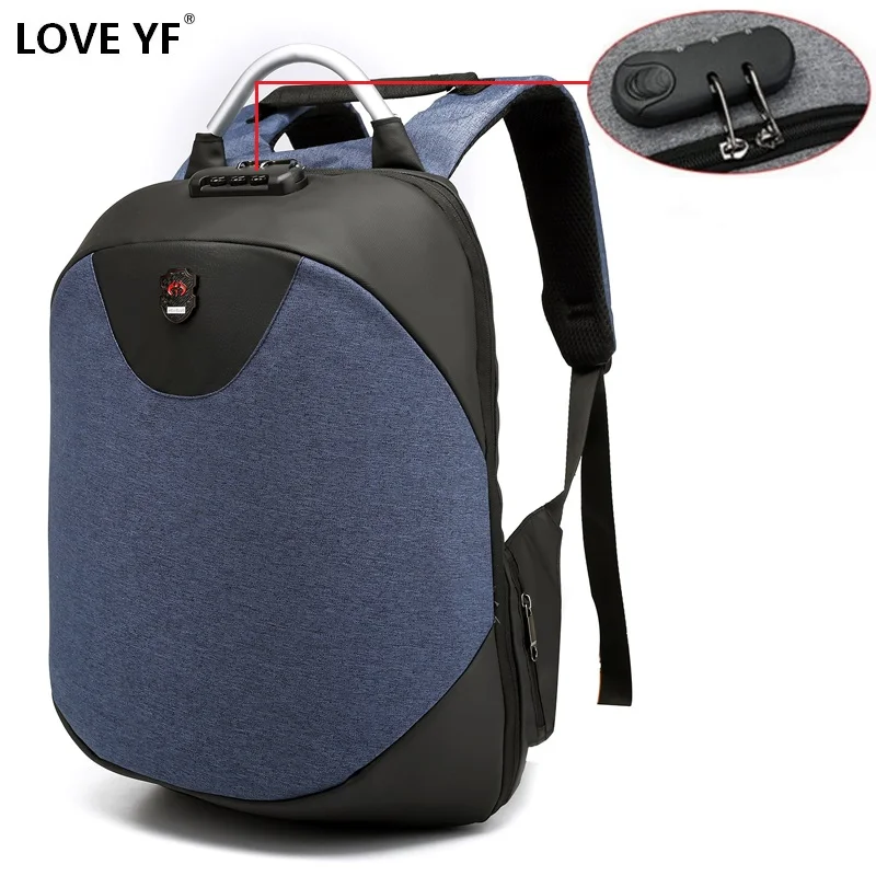 Модный Противоугонный мужской рюкзак для ноутбука, повседневный Водонепроницаемый бизнес рюкзак для путешествий, школьный рюкзак для мальчиков и девочек с блокировкой паролем и зарядкой