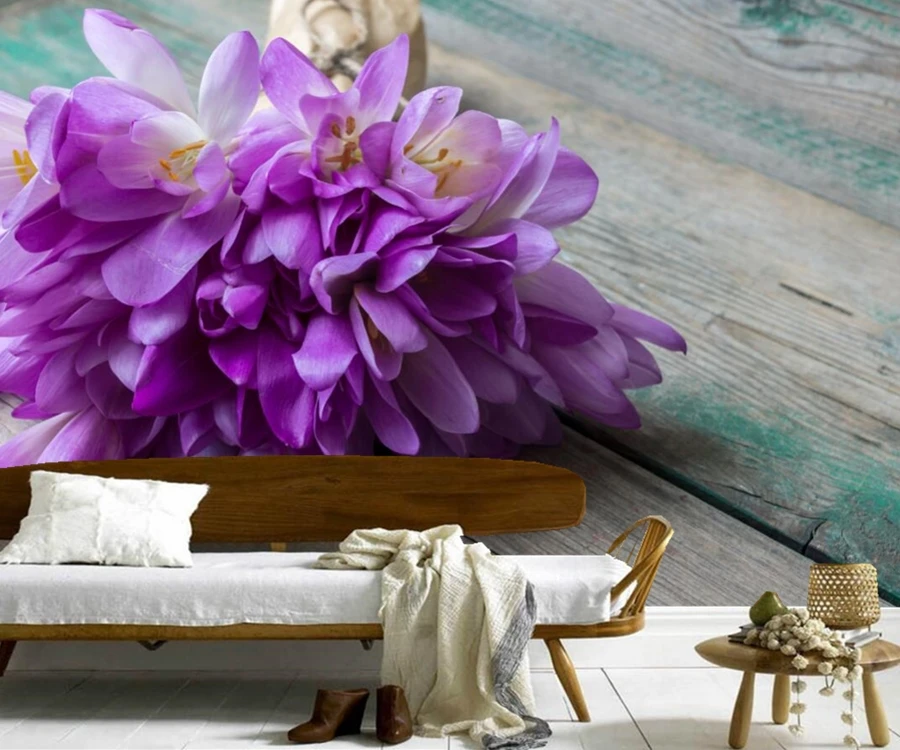 Papel De Parede Crocuses Karangan Bunga Violet Bunga Wallpaper