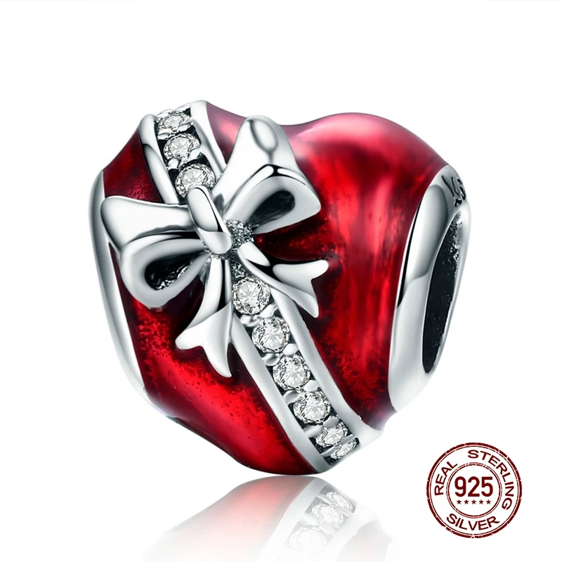 MOWIMO Lover, 925 пробы, серебро, красное сердце, подарок, амулеты, бусины, подходят для оригинальных браслетов Pandora, подвеска, изготовление ювелирных изделий, BKC741