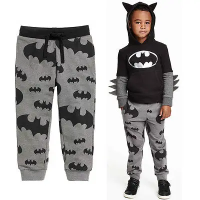 

2015 New Casual Pants Sport Clothes Cool Boys Kids Cartoon Batman Trousers 2-7T