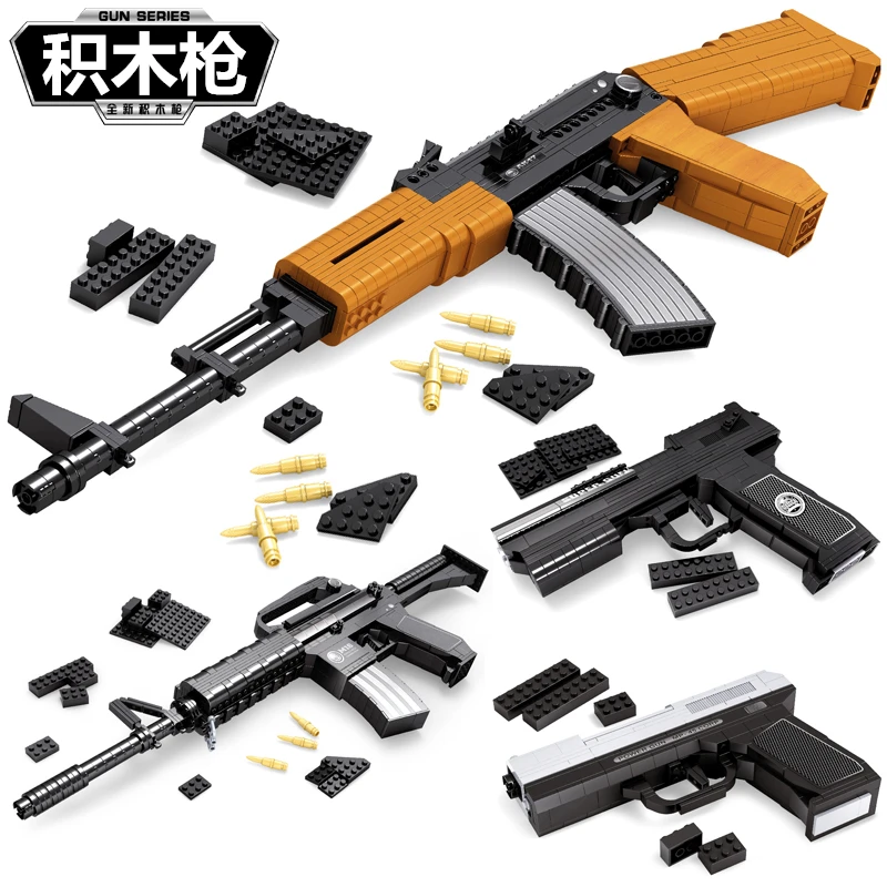 Пистолет Ausini Desert Eagle MK23 пистолет пулемет Uzi строительные блоки Второй мировой