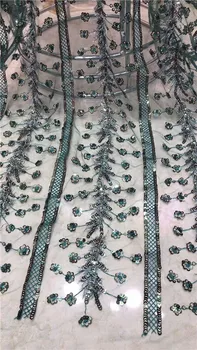 

Amazing party/wedding dress cloth nice tulle material French net lace fabric with sequins for shinning dress PDN128(5yards/lot