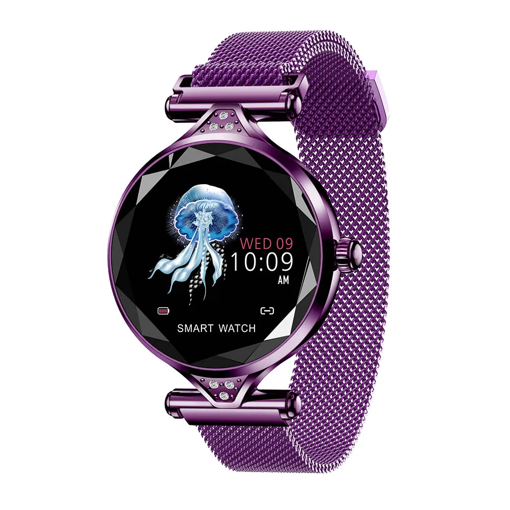 LEMFO Новые Роскошные Смарт часы для женщин Спорт IP67 Водонепроницаемый Bluetooth для Android IOS Iphone Smartwatch подарок для девушки - Цвет: Purple