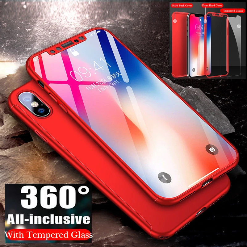 Для iPhone 11 Pro Max чехол 360 полный защитный для XS X XR 7Plus 7 8 6 6s Plus 5S PC с закаленным стеклом