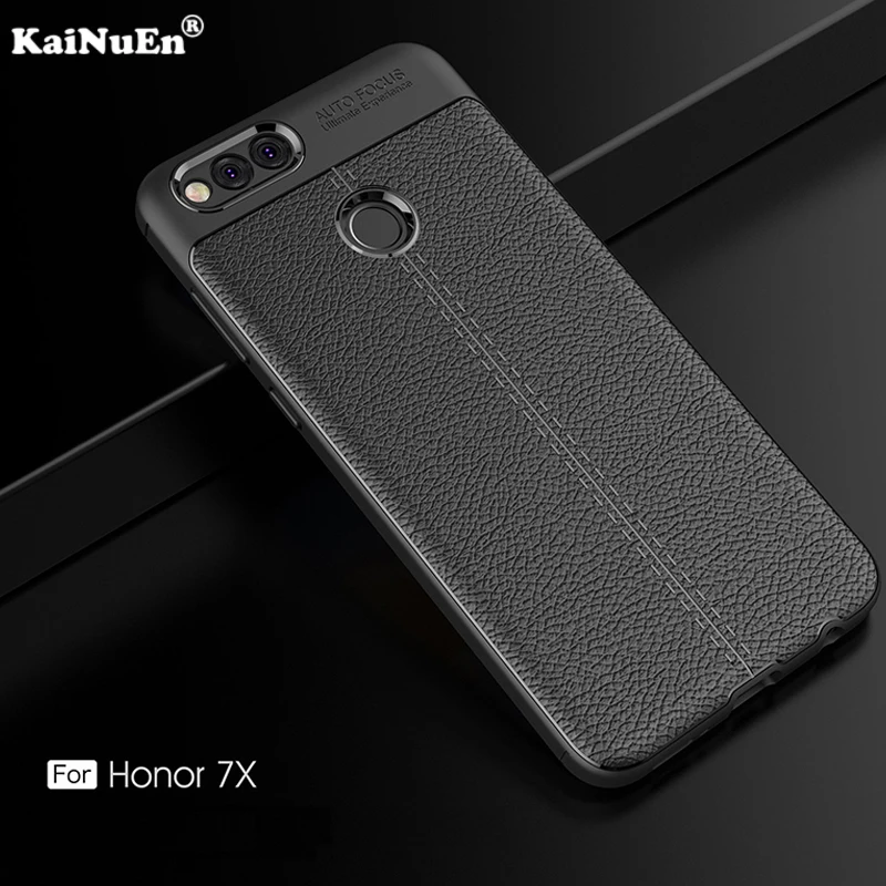 

KaiNuEn luxury Soft tpu phone back etui,coque,cover,case for huawei honor 7x 7 x silicone silicon original accessories protector