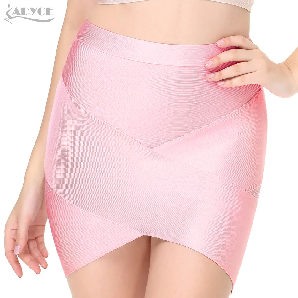ADYCE лето сексуальный, облегающий, в обтяжку стрейч карандаш обтягивающая юбка телесный розовый знаменитостей вечерняя юбка