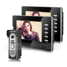 ENVÍO LIBRE Nuevo Cable 7 “Color de Vídeo Teléfono de Puerta de Intercomunicación Del Sistema 2 Monitores + 1 Cámara de Visión Nocturna Timbre En Inventario Al Por Mayor