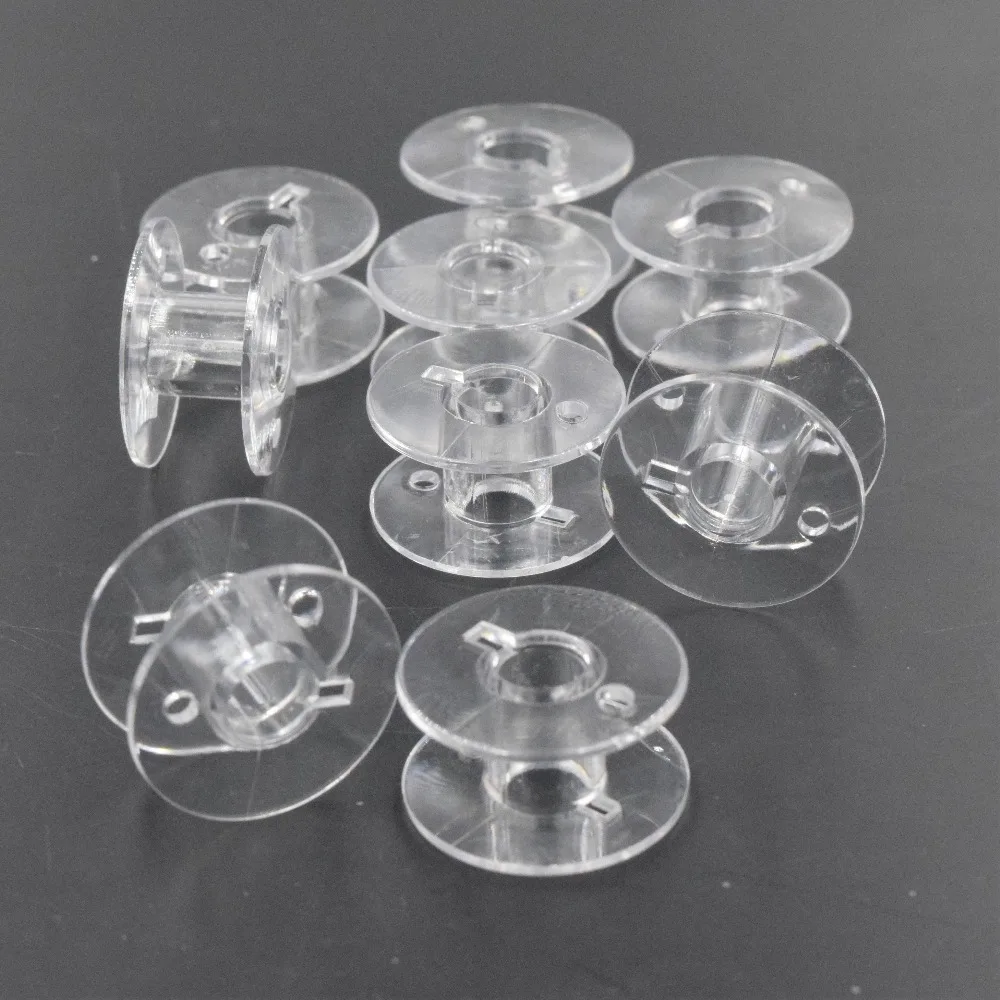 50Pcs Plastic Empty Wire Spools Bobbins Round Ends Cord Sewing Tape Storing String White for Thread Hand Craft Tools | Дом и сад