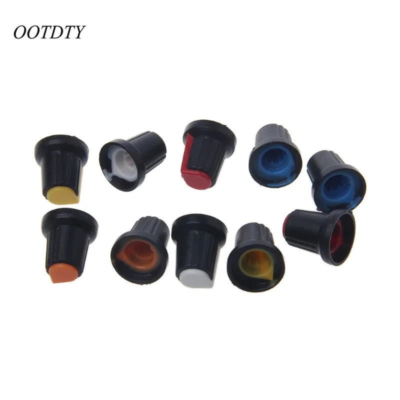 

OOTDTY 10 Pcs Potentiometer Shaft Control Rotary Knob Cap 15mmx17mm