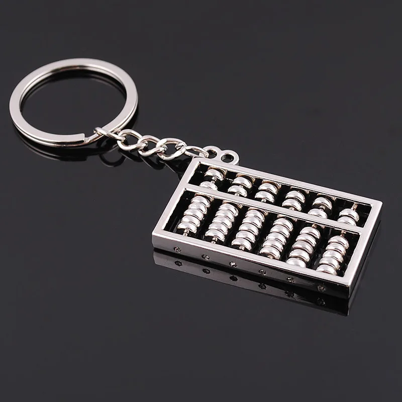 3x Golden Fashion Abacus Alloy Keychain Ring Keyring Key Fob Car Rings Hooks 
