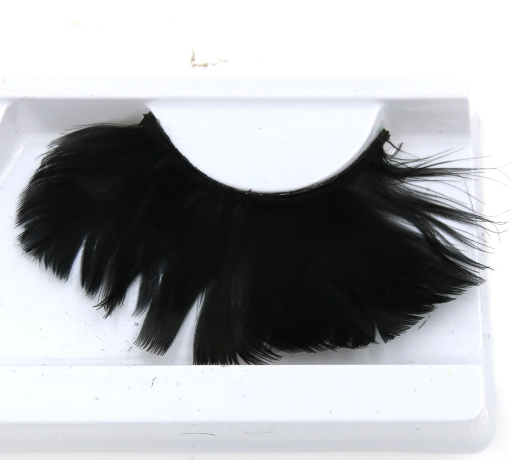 YOKPN 1 пара черные перьевые накладные ресницы мягкие перья преувеличенные сценические Подиумные художественные накладные ресницы модные ресницы для макияжа