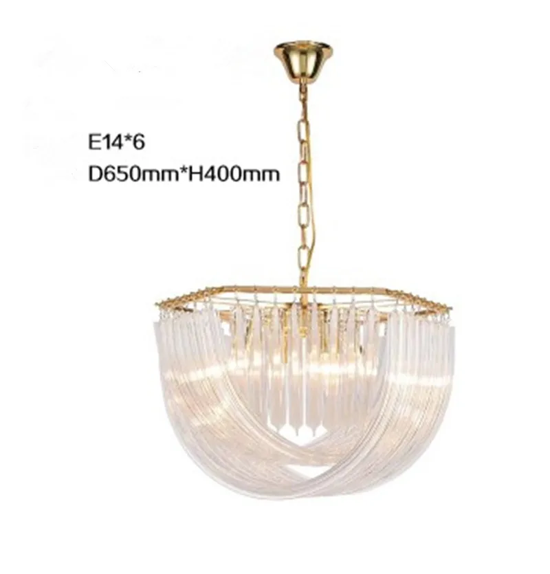 Современная роскошная подвесная люстра из Золотого Металла с изогнутой стеклянной трубкой, подвесной светильник для столовой и стола, Подвесная лампа