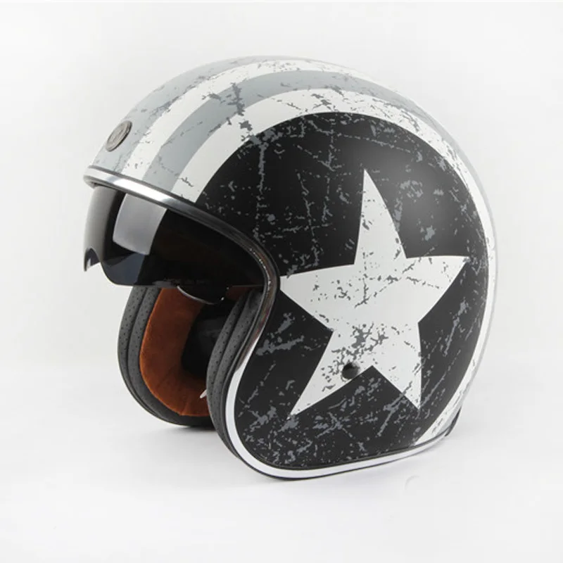 Women and Men Motorcycle 3 4 Helmets With Inner Len Retro Scooter Helmets casco moto With