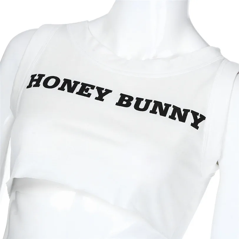 Sexy Crop Top Female Camis Letter Print Tank Vest Women's Tops Base Shirt Cropped Women's Blouse Sleeveless Wholesale noJE19 (5)