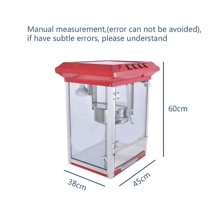Электрическая машина для попкорна, коммерческий автоматический аппарат для изготовления горячего масла, попкорн из нержавеющей стали с антипригарным покрытием, машина для изготовления попкорна, 220 В