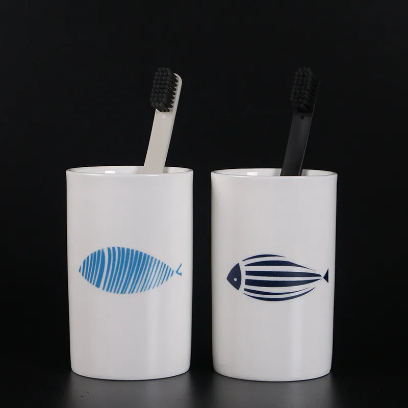 NEWYEARNEW Fishes Creative Bathroom Tumblers Tooth Mug Washing Cup