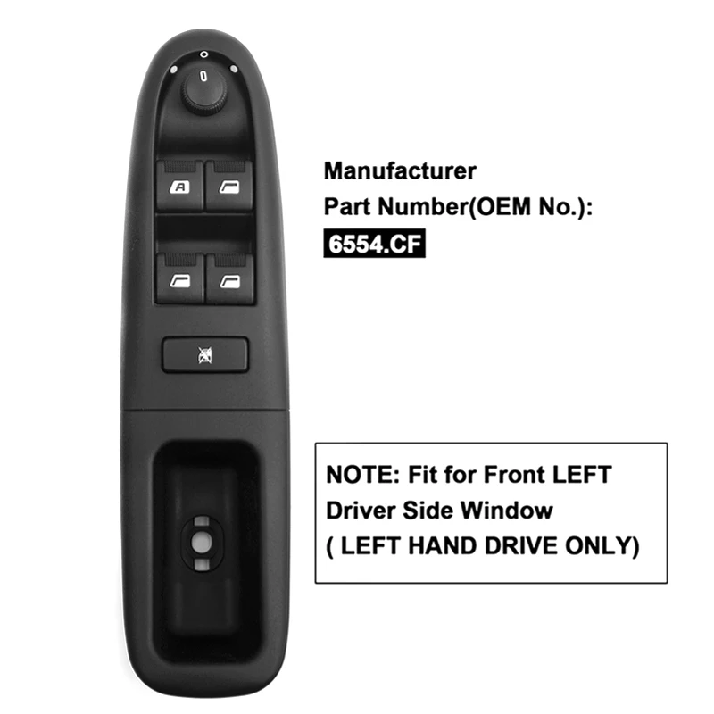 

Car accessories For Peugeot 406 8B Baujahr 1995-2004 Front Left Electronic Power Electric Window Switch 6554.CF 6554CF
