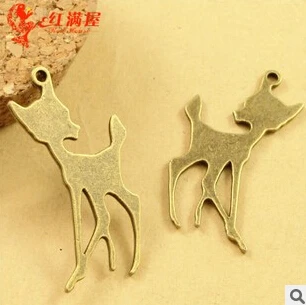 

A3551 Free Shipping 50pcs/bag size 38*25mm colour bronze Deer Antique diy pendant Jewelry findings for chain accessories