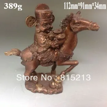 

bi008 Rare Chinese Bronze Statue Horses & Caishen