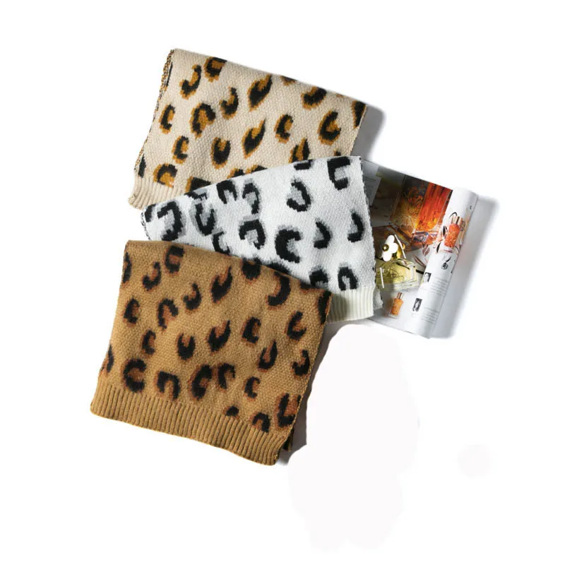 

Winter Scarf Animal Print Scarves Women 2018 Cashmere Leopard Scarf Wool Kids Scarf For Students 40*200cm