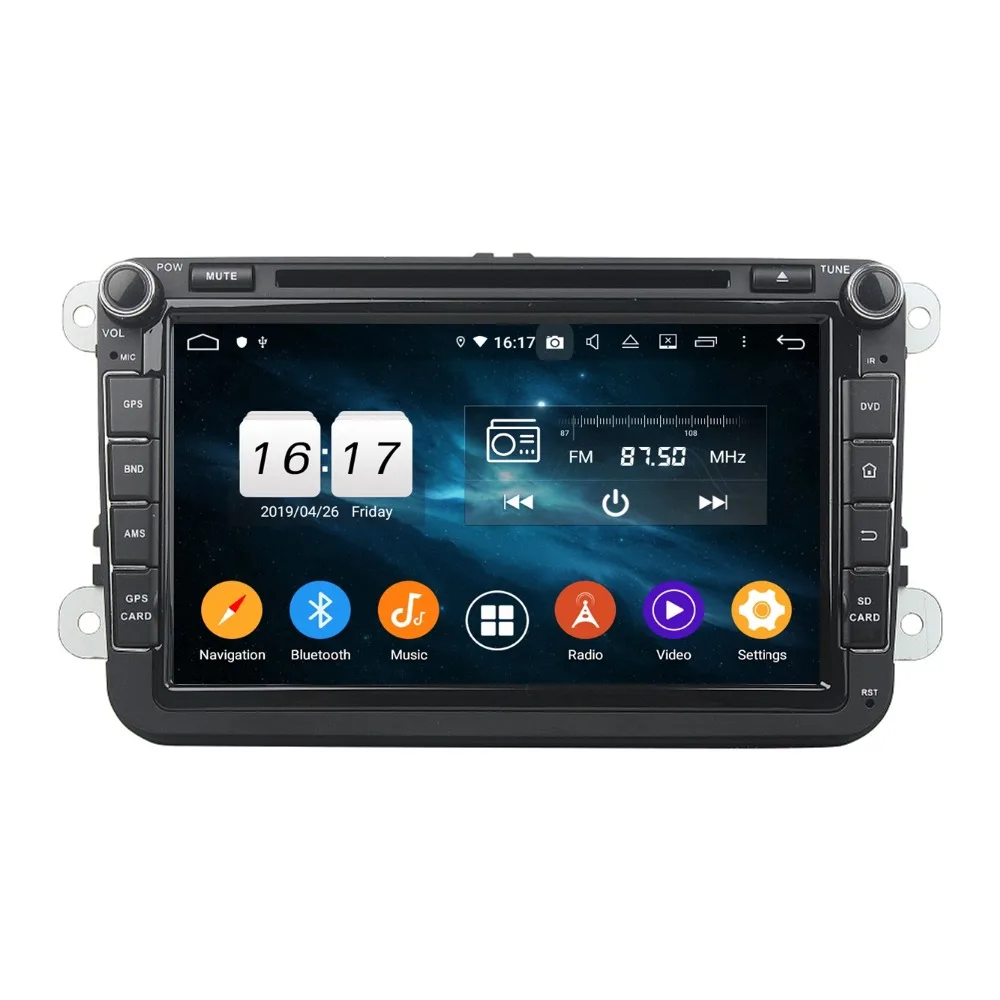 Discount 4GB RAM Octa Core 2 din 8" Android 9.0 Car DVD Player for VW Volkswagen Passat Tiguan Touran Caddy Skoda Seat CC POLO Jetta Golf 3
