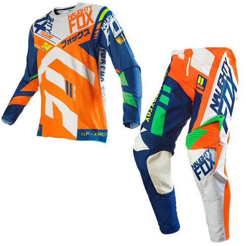 Гоночный костюм для мотокросса 360 дивизион MX гонки полный комплект Джерси брюки комбо MX 3 цвета - Цвет: Оранжевый